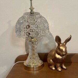 Crystal Table Lamp with Gold Accents